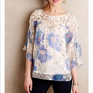 ANTHROPOLOGIE FLORAFALL PEASANT TOP